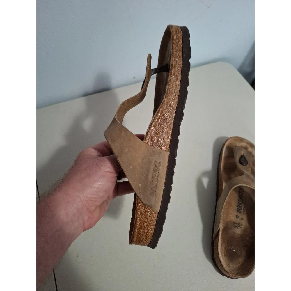 Birkenstock Womens Gizeh Tabacco Oiled Leather Thong Sandals Size 41‎ US 10